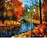 Park jesienią malowanie po numerach