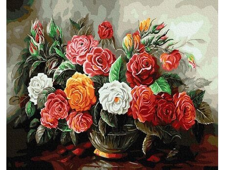 Luksusowy bukiet róż malowanie po numerach