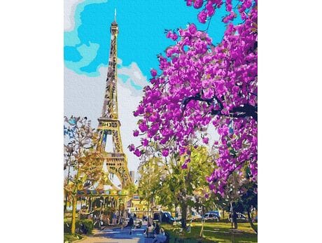 Kwitnący Paryż malowanie po numerach