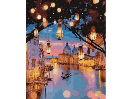 Lampki nocne Wenecji 40x50cm malowanie po numerach