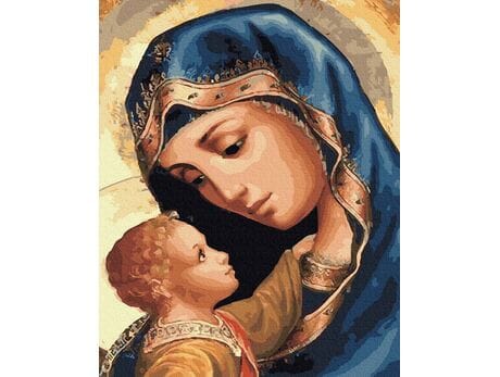 Dziewica Maryja i Jezus 40x50cm malowanie po numerach