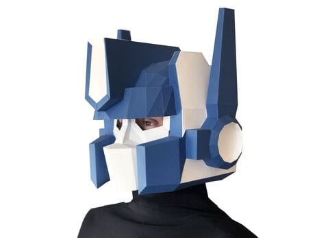 Maska „Optimus P”, niebieska, zestaw do składania (do sesji zdjęciowych i rozrywki) papercraft 3d modele