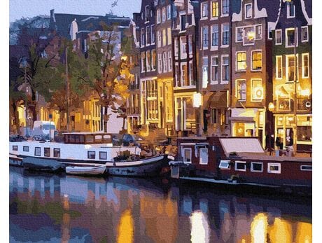 Nocne światła Amsterdamu malowanie po numerach