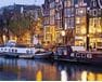 Nocne światła Amsterdamu malowanie po numerach
