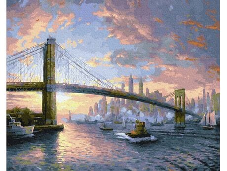 Most Brookliński. New York malowanie po numerach