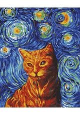 Rudy kot w stylu van Gogha