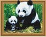 Panda z młodym diamentowa mozaika