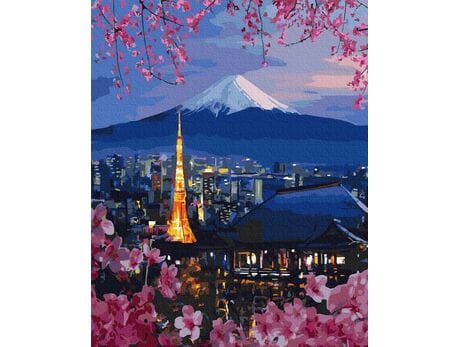 Fujiyama i Sakura malowanie po numerach