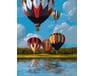 Kolorowe balony nad jeziorem malowanie po numerach