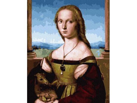 Raphael Santi. Dama z jednorożcem malowanie po numerach