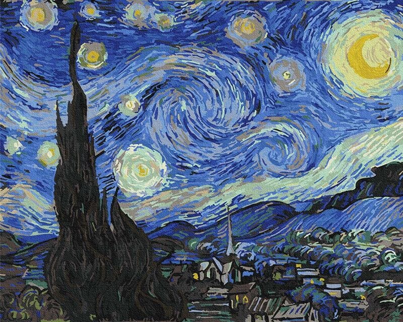 Gwiaździsta noc - Vincent Van Gogh 40x50cm - Malowanie po numerach ...