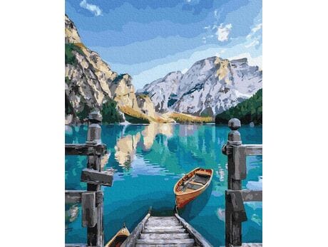 Górskie jezioro 50x65cm malowanie po numerach