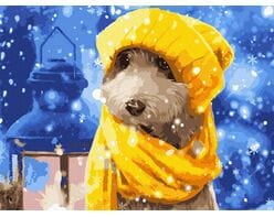 Śnieżny psiak 30x40cm