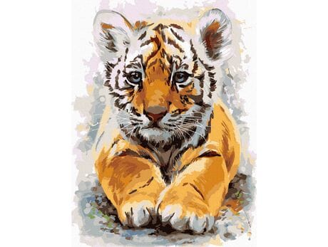 Słodkie tygrysiątko malowanie po numerach