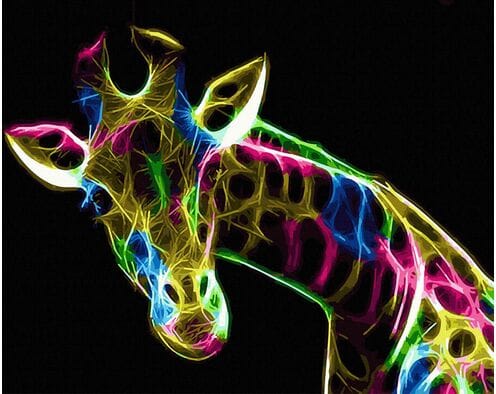 Neonowa żyrafa