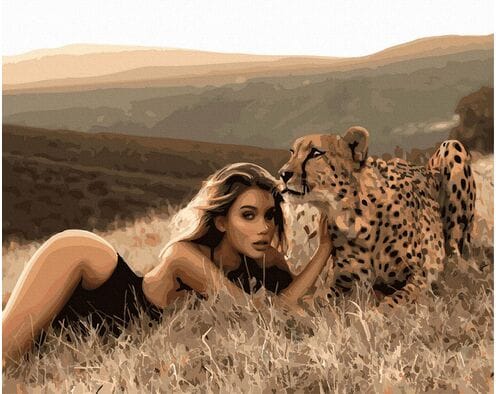 Kobieta i gepard