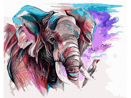 Słoń na szczęście malowanie po numerach