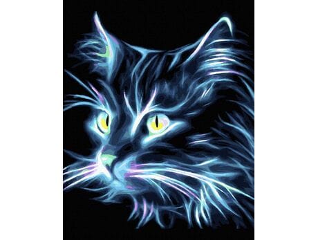 Neonowy kot malowanie po numerach