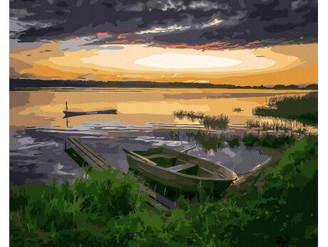 Letnie jezioro- cisza i spokój malowanie po numerach