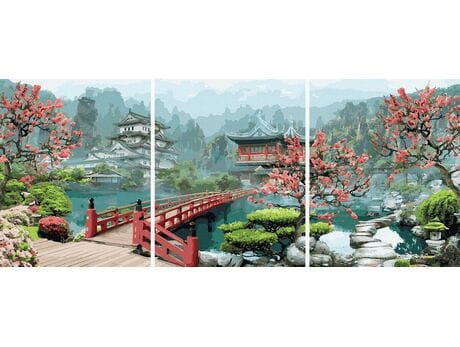 Mglisty Ogród Japoński 50x120cm malowanie po numerach