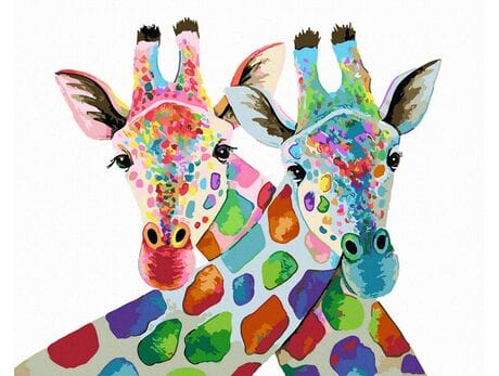 Żyrafy w kolorach 40x50 cm malowanie po numerach