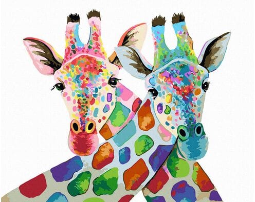 Żyrafy w kolorach 40x50 cm