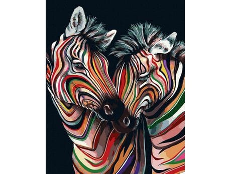 Kolorowe zebry 40x50 cm malowanie po numerach