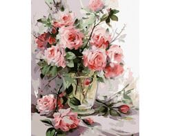 Różowe róże 40x50 cm