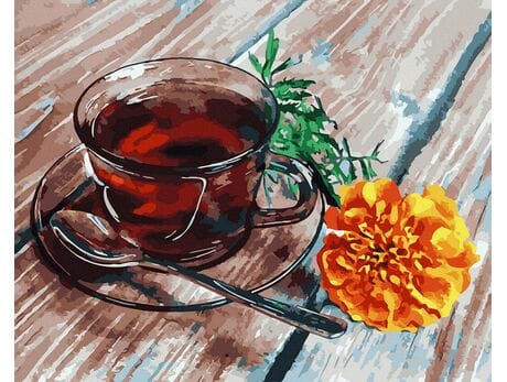 Wiosenna herbatka 40x50 cm malowanie po numerach