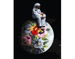 Wyhaftowany świat 40x50 cm