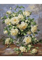 Bukiet białych róż 40cm*50cm (bez ramy)