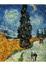 Droga z cyprysami i gwiazdą (Van Gogh) 40cm*50cm (bez ramy)