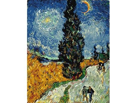 Droga z cyprysami i gwiazdą (Van Gogh) 40cm*50cm (bez ramy) malowanie po numerach