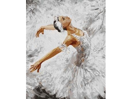 Baletnica w bieli 40cm*50cm (bez ramy) malowanie po numerach