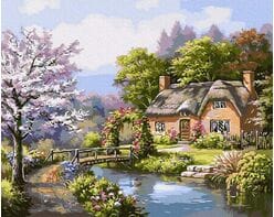 Domek nad rzeką 40cm*50cm (bez ramy)