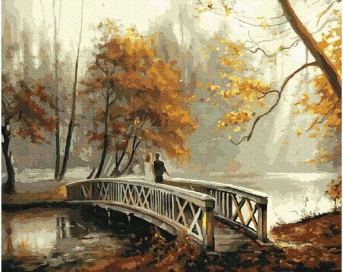 Most w jesiennym parku 40cm*50cm (bez ramy)