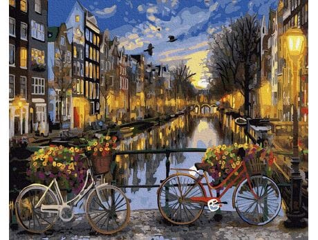 Amsterdam nocą 40cm*50cm (bez ramy) malowanie po numerach