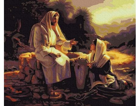 Jezus i Samarytanka 40cm*50cm (bez ramy) malowanie po numerach