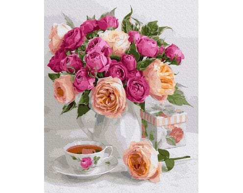 Bukiet róż na stole 40cm*50cm (bez ramy)