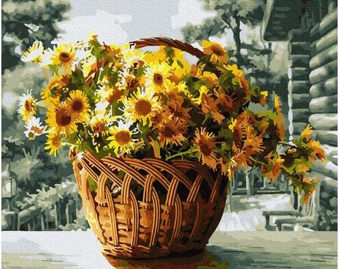 Bukiet kwiatów w koszu 40cm*50cm (bez ramy)
