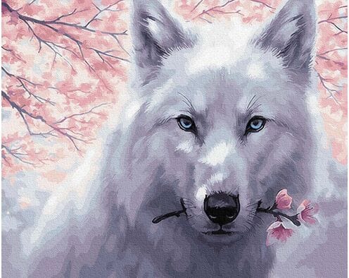 Biały wilk 40cm*50cm (bez ramy)