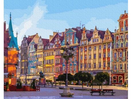 Wrocław Stare Miasto 40cm*50cm (bez ramy) malowanie po numerach