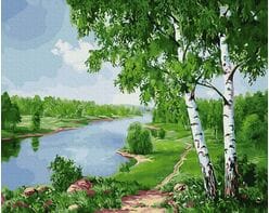 Brzozy nad rzeką 40cm*50cm (bez ramy)