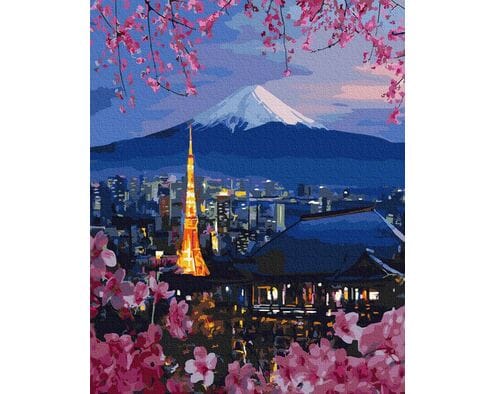 Fujiyama i Sakura 40cm*50cm (bez ramy)