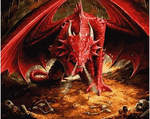 Czerwony smok 40cm*50cm (bez ramy)