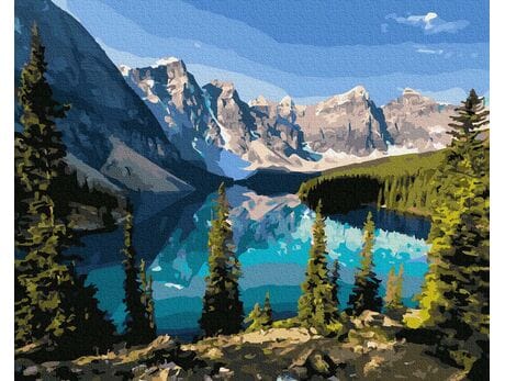 Piękno górskiego jeziora 40cm*50cm (bez ramy) malowanie po numerach