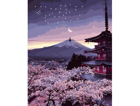 Wiosenne japońskie noce 40cm*50cm (bez ramy) malowanie po numerach