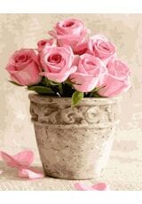 Róże w glinianym garnku 40cm*50cm (bez ramy)