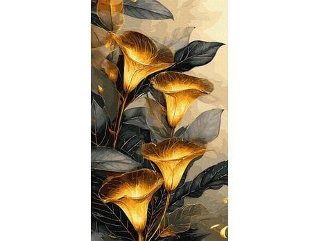 Złoto wśród gałęzi 40x70 cm malowanie po numerach