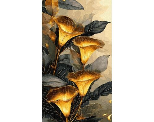 Złoto wśród gałęzi 40x70 cm